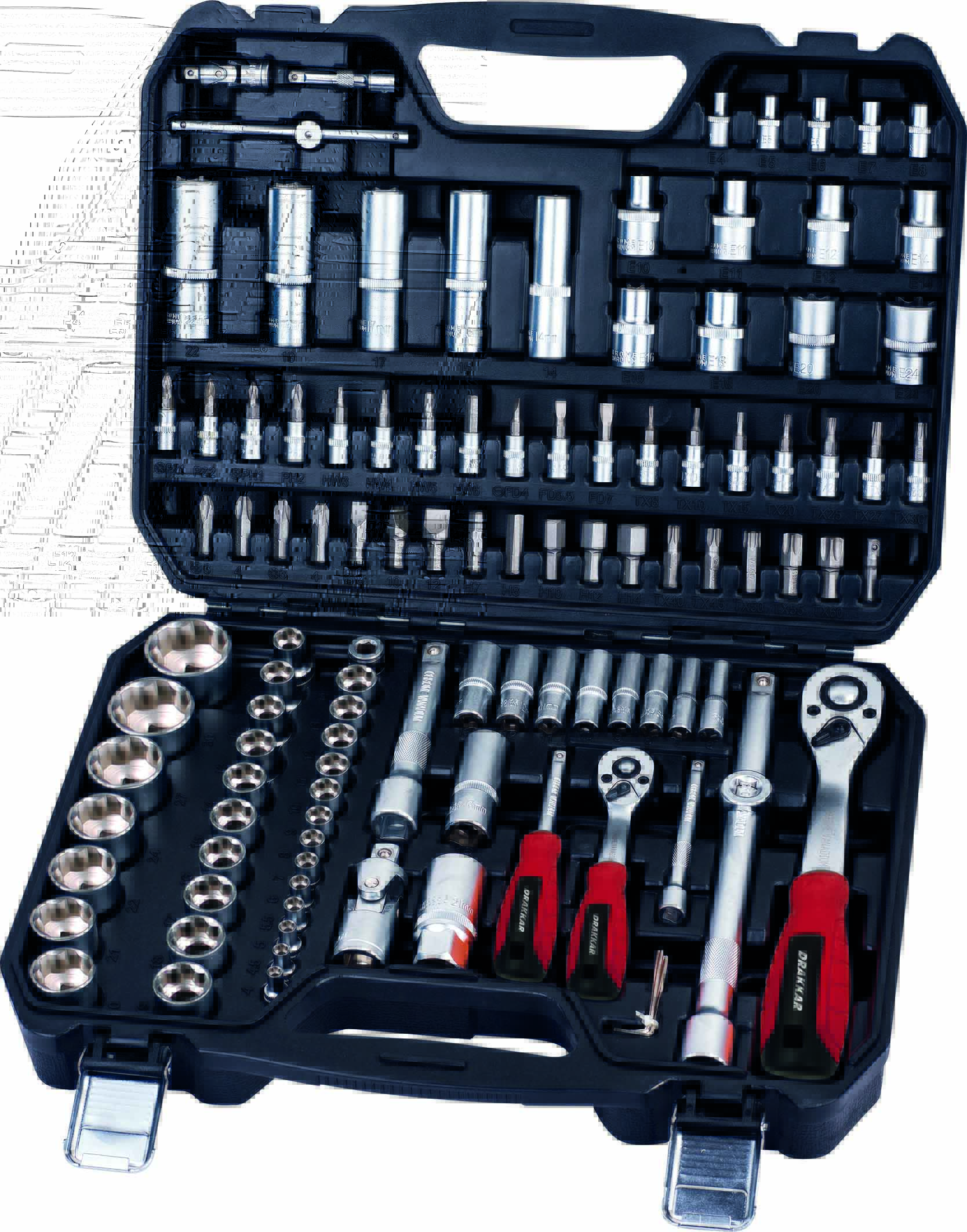 Coffret de douilles 1/4" 1/2" - 110 pcs