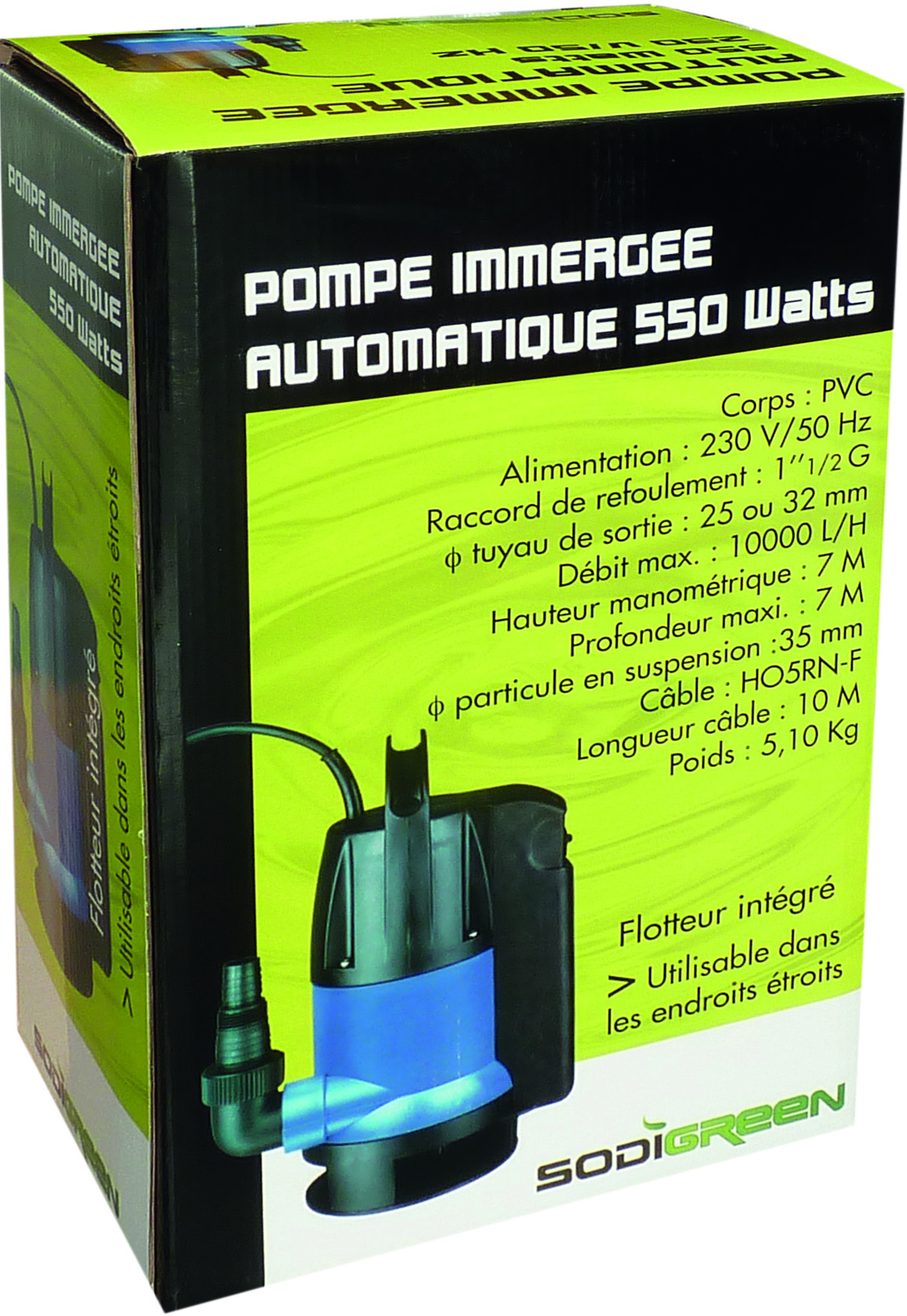 Pompe à eau immergée automatique PVC 230V 550W avec flotteur intégré – Image 3