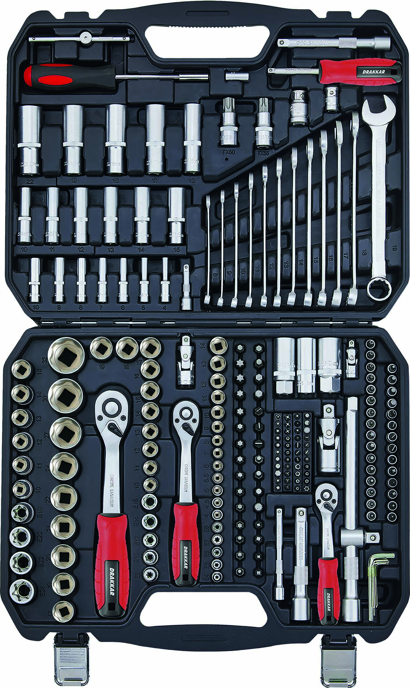 Coffret de douilles 1/4" 3/8" 1/2" - 219 pcs